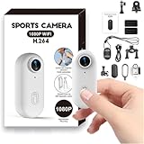 Winnes Mini Action Cam WiFi Sport Zoll Kamera HD 1080P Weitwinkel 120° IP68 Wasserdicht 30 Meter Video Vlog Plog Aufnahme Maschine unterstützt Micro & TF Karte Max 256G (nicht enthalten) (weiß)