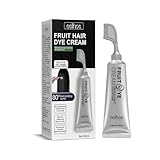 Fruit Essence Haarfärbekamm, Pflanzenextrakt, Haarfärbemittel, Fruchtextrakt, Farbe Haar (80 ml, natürliches Schwarz)