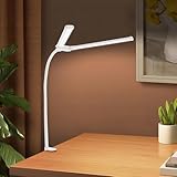 MooBeey LED Klemmbar Doppelkopf Tischlampe Schreibtischlampe mit 3 Lichtfarben, 10 Stufen Dimmbar Tisch-Leselampe mit Klappbare Lampenkopf, 360° Flexible Schreibtisch Lampe Klemmleuchte für Büro