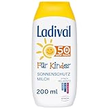 Ladival Kinder Sonnenmilch LSF 50+ – Parfümfreie Sonnenschutzlotion für Kinder – ohne Farb- und Konservierungsstoffe – wasserfest – 1 x 200 ml