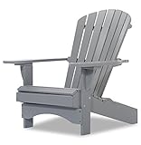 Original Dream-Chairs since 2007 Adirondack Stuhl Comfort“ de Luxe in grau aus Holz Gartensessel mit ergonomischer Rückenlehne Gartenstuhl für Balkon, Garten maximale Belastung 170 kg