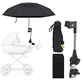 Starvortex Sonnenschirm Kinderwagen UV Schutz Baby, 360°Sonnenschirm Baby für Kinderwagen Schirm, Durchmesser 90cm Sonnenschirm Buggy für Liegestuhl Rollstuhl, Legierung Regenschirm Kinderwagen