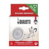 Bialetti Ricambi, Includes 3 Gaskets and 1 Plate, Compatible with Moka Express, Fiammetta, Break, Happy, Dama, Moka Melody, Alpina, Moka Timer and Rainbow (3/4 Cups), 0800033