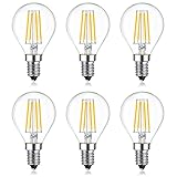 Belns Melns E14 LED Dimmbar Warmweiß, Tropfenform LED Lampen E14 Dimmbare, 5W (ersetzt 40W Glühbirne), 550 Lumen 2700 Kelvin LED Leuchtmittel Glas Kein Flimmern - 6 Stück