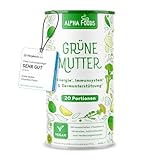 Grüne Mutter 2.0 - Das Original - Greens Shake - Akazienfaserpulver, Weizengras, Brennnessel, Mariendistel, Alfalfa, Chlorella und mehr - Smoothie Shake - 600g Pulver - Alpha Foods