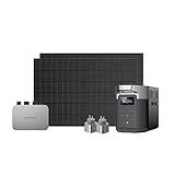 EcoFlow PowerStream Balkonkraftwerk, WiFi Smart Mikro-Wechselrichter, 400W Rigid Solarpanels × 2, Delta Max 2000 tragbare Powerstation, Smart Plug× 2, App-Steuerung, für Zuhause, Camping