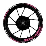 Awonderful Motorrad Reflektierende Radstreifen Kit, Vinyl Felgenaufkleber Kompatibel mit Kawasaki ZX-4R 2019-2024 (Wassermelonenrot)