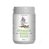 Astragalus-Wurzel-Pulver (Astragalus membranaceus) Pulver, 100% naturrein ohne Zusätze | höchste Qualität | VEGAN | Meshfaktor 80 | Tragant… (500 g (1er Pack))