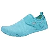 TUQIDEWU Badeschuhe Damen Wasserschuhe Schwimmschuhe Schnelltrocken Aquaschuhe Leicht Strandschuhe Barfußschuhe Surfschuhe rutschfeste Tauchschuhe Wassersportschuhe Damen Sohle Barfußschuhe