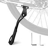 toptrek Fahrradständer, 24-29 Zoll Höheverstellbar Aluminiumlegierung Fahrrad Ständer bis 35 kg Traglast, rutschfest Seitenständer, Stabil Fahrradständer für Mountainbike, E-Bike, Trekking, Rennrad