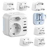 Reiseadapter Weltweit, Typ A/B/G/D/I/L/M Universal Reisestecker mit 2 USB C, Internationale steckdosenadapter für UK Irland USA Kanada Japan Südafrika Malediven Sri Lanka Tansania Sansibar Namibia