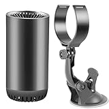 NAVESO Auto Heizung 12V 150W, 2 in 1 Autoheizung, Tragbar Heizlüfter Auto Entfroster, Windschutzscheibe Defroster mit Saugnapfständer und Netzkabel für den Winter
