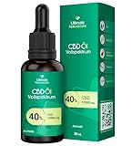 ULTIMATE NATURCARE® CBD Öl 40% 12000 Mg Cannabidiol Vollspektrum Mit 30 Ml CBD Tropfen aus natürlichem Cannabisöl. Formuliert mit MCT (Kokosnuss) Hanföl, Aromaöl.