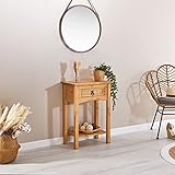 CARO-Möbel Konsolentisch Salsa im Mexiko Stil, Kleiner Beistelltisch aus massiver Kiefer, Anrichte mit 1 Schublade gebeizt und gewachst