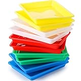 WUWEOT 10 Stück Kunststoff-Aktivitäts-Tablett, 28 x 21cm Mehrzweck-Kunst- und Handwerks-Organizer-Tablett für Schleim und sensorisches Spielzeug, Malerei, DIY-Projekte, lustige Heimaktivitäten