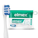 Elmex Mini-Zahnpasta für Reisen, Mini-Zahnbürste für empfindliche Zähne, Reise-Set – Schutz und Stärkung des Zahnschmelzes – kompaktes Reiseformat 12 ml