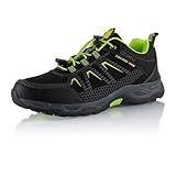 Fusskleidung® Damen Herren Wanderschuhe Softshell Trail Running Trekkingschuhe Schwarz Grün EU 43