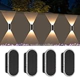 A.bigwhale Solar Lampen für Außen, Solar Wandleuchte Aussen, 4 Stück Außenwandleuchten Led Gartenleuchten Beleuchtung, Wasserdichte Solarleuchte für Zaun Wand Terrasse Garten Balkon Deko