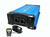 solartronics Spannungswandler FS3000DR 12V zu 230V 3000 Watt Reiner Sinus BLAU Solar Inverter - mit Kabelfernbedienung CRD80