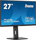 iiyama Prolite XUB2797QSN-B2 68,5cm 27' IPS LED-Monitor WQHD 100Hz HDMI DP-in/Out DaisyChain USB3.2 USB-C Dock 65W LAN Slim-Line Höhenverstellung Pivot AdaptiveSync schwarz