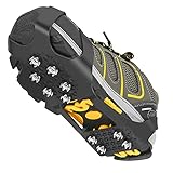 Grectek GT10 Steigeisen leichte EIS- und Schnee-Grip-Stollen über Schuh-/Stiefel-Traktionsstollen zum Hineinschlüpfen in Stretch-Schuhe (Large)