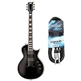 ESP LTD EC-401BK E-Gitarre Schwarz + keepdrum Mono Klinken-Kabel