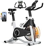 LABGREY Heimtrainer Fahrrad mit magnetischem Widerstand für leises Indoor-Cycling, Inklusive intelligenter Apps, Verbessertem LCD und Pulsmesser, Fitnessbike mit 15KG Schwungrad, Up to 158 kg