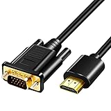 HDMI auf VGA Stecker auf Stecker, Full HD 1080P HDMI auf VGA Kabel, SVGA Konverter mit vergoldeten Anschlüssen für Desktop, Projektor, HDTV, Raspberry Pi, Xbox usw (1m)（Note:HDMIPorttoVGAPort ONLY）
