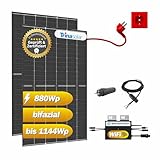 Alpha Solar Balkonkraftwerk Set 800W / 880-1144Wp mit 440Wp Module und Mikrowechselrichter EVT-800-B, inkl. Anschlusskabel, Mini-Solaranlage, Plug and Play