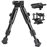 Feyachi 3 in 1 Tactical Rifle Bipod + Rail Mount Adapter + Barrel Clamp Einstellbare Höhe von 6,3' bis 6,9' für die Jagd