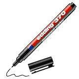 edding 370 Permanentmarker - schwarz - 1 Stift - feine Rundspitze 1 mm - wasserfest, schnell-trocknend - Multimarker, Universalstift - für Karton, Kunststoff, Holz, Metall, Glas, Stein, Leinwand