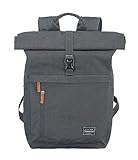 travelite Handgepäck Rucksack, Laptop Rucksack 15,6 Zoll, BASICS, Reiserucksack Rolltop Funktion, 60 cm, 35 Liter