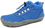 SAGUARO Kinder Winter Barfußschuhe Winterschuhe Warme Gefüttert Wanderschuhe Leicht rutschfest Winterstiefel 32EU