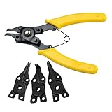 TOBBOMEY Eins Sprengringzange Robuste Federbelastete Sicherungsringzangen für Innen Außenringe Präzise Vielseitig Einsetzbar Inklusive Praktischem Aufbewahrungsbeutel für Kfz reparatur und