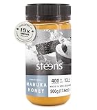 Steens Manuka Honey MGO 400 + - 500 g rein roher 100% zertifizierter UMF 13+ Manuka Honig - abgefüllt und versiegelt in Neuseeland - 500 g