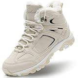 ASHION Damen Winterstiefel Winterschuhe Stiefel Stiefeletten Gefütterte Schneestiefel Wandern Boots Draussen 36-42,Beige 38 EU