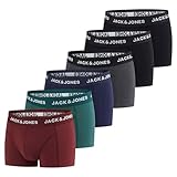 JACK & JONES Boxershorts Herren 6er Pack Basic Trunks Boxer Stretch Unterhosen Unterwäsche Retroshorts Set Baumwolle Schwarz Rot Grün Blau Grau 3XL, Größe:3XL, Farbe:Pack 2