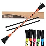 Diabolo Freizeitsport Flowerstick Basic (orange) - UV reaktiver Flower Stick mit 2 Glasfaser Handstäben, Hingucker auf Festivals, ideal für Anfänger