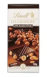 Lindt Schokolade Les Grandes Haselnuss Feinherb Tafel | Ganze Nüsse und karamellisierte Nuss-Stückchen in feinherber Schokolade | Schokoladentafel | Schokoladengeschenk, 150g