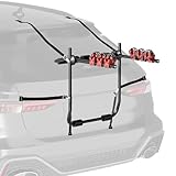 Wiltec Kofferraum Fahrradträger für 3 Fahrräder, Heckklappenfahrradträger Stahl, Fahrradträger für Heckklappe bis 45 kg, Stabiler Heckklappenträger