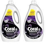 Coral Farbschutz Schwarz Waschmittel Flüssigwaschmittel für Farben länger wie neu Vorteilspack 40 WL (Packung mit 2)