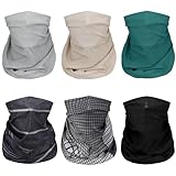 AWUMBUK Halstuch Herren & Damen 6 Stück, Multifunktionstuch Unisex Nahtlose Bandanas Schlauchschal Herren Winddicht Halswärmer Motorrad Loop Schal Herren für Outdoor Arbeit Radfahren Laufen