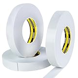 COUMENO 3-Pack Schaumstoff Klebeband Selbstklebend,25mm x 5m,3 mm dick,Weiß, Einseitiges Schaumstoff Klebeband, Moosgummi Dichtungsband für Fenster & Türen, ideal für Kälteisolierung und Schalldämmung