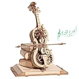 ROKR Magic Cello Mechanische Spieluhr,3D Holzpuzzle Erwachsene,Schreibtischdekoration Geschenk für Männer Frauen