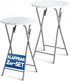 Casaria® Stehtisch 2er Set Klappbar Höhe 110cm Ø 60cm...