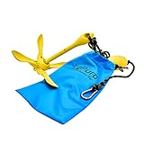 QPURO Kajak Anchor Kit - 1,6 kg Grapnel Anker Marine Anker Klappanker - Ideal für Kajak Angeln, Paddle Boards (SUP), PWC, Jetski, kleine Boote (Gelb)