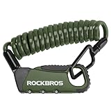 ROCKBROS Kabelschloss Zahlenschloss, Helmschloss Motorrad mit 120cm Stahlkabel und 4mm Stark, Skischloss mit Zahlencode, Fahrradschloss Leicht für Roller E-Bike Scooter Kinderwagen,Grün