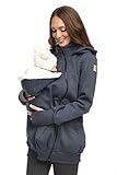 MijaCulture 3in1 Tragejacke Umstandspullover für Tragetuch für Babytrage Kängurujacke 4132 (Jeans, S)