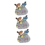 JOINPAYA 3 Stück Garden Bird Resin Welcome Sign Dekorative Vögel Statue für Garten und Terrasse Lange Haltbarkeit durch Widerstandsfähiges Harz Garten Deko für Einladende