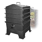 Wurmkompost-Set – robuster Outdoor-Gartenabfalleimer – tragbar und einfach aufzubauen – schnelle fruchtbare Bodenbildung – 3/5 Schalen – ideal für Kompostierung